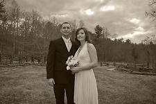 Wedding Photography:  Bride and Groom, black & white portrait
